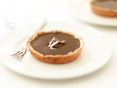 Tarte au chocolat et mousseline vanillée
