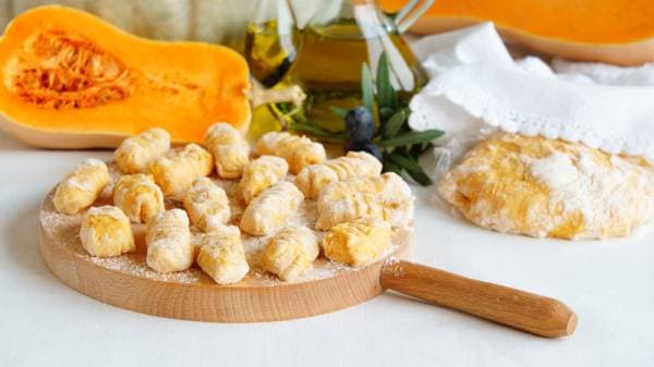 Gnocchi de potiron et patate douce, émulsion gorgonzola