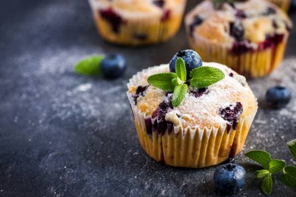 Muffin aux myrtilles et fève tonka