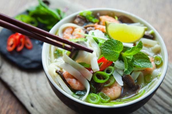 Bouillon Thaï aux crevettes