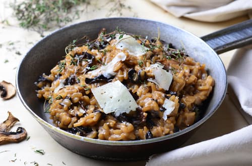 Risotto aux champignons frais et morbier
