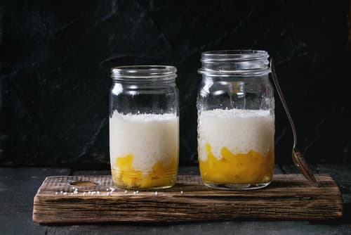 Perles de tapioca au lait de coco et à la mangue