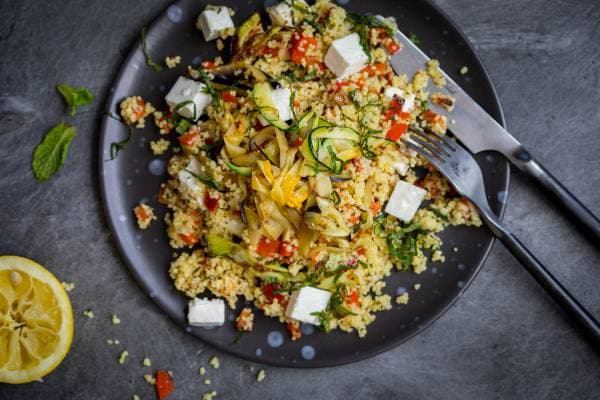 Taboulé aux légumes grillées et aux dés de feta