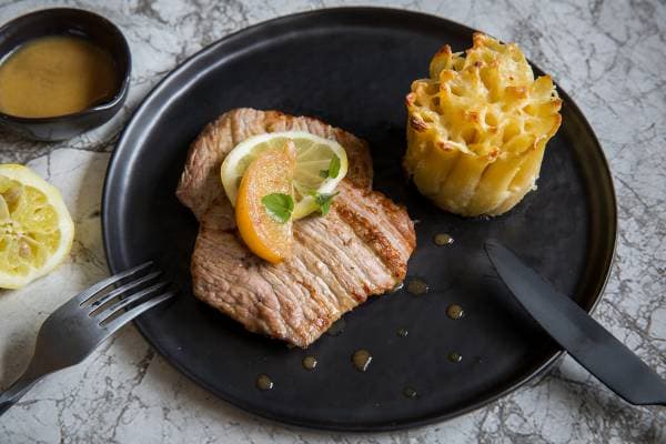 Piccata de veau et gratin de penne