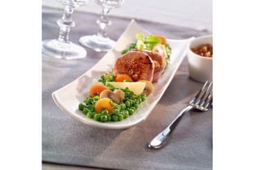 Médaillon de veau au miel, printanière à la menthe