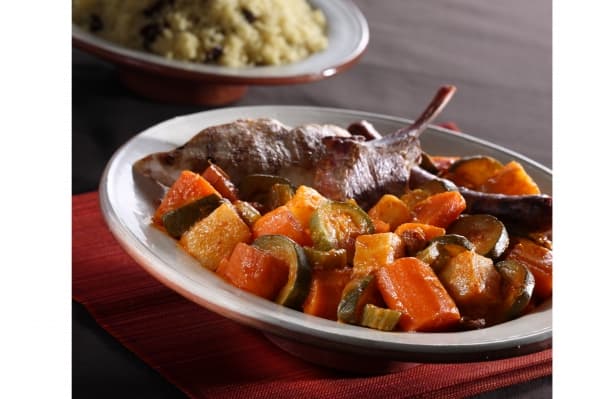 Royal de couscous et légumes compotés