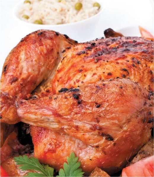Poulet rôti fumé
