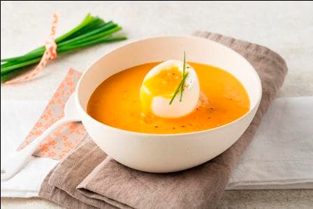 Œuf mollet, velouté de carottes