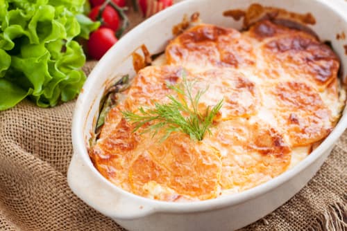Gratin de patate douce et pomme de terre