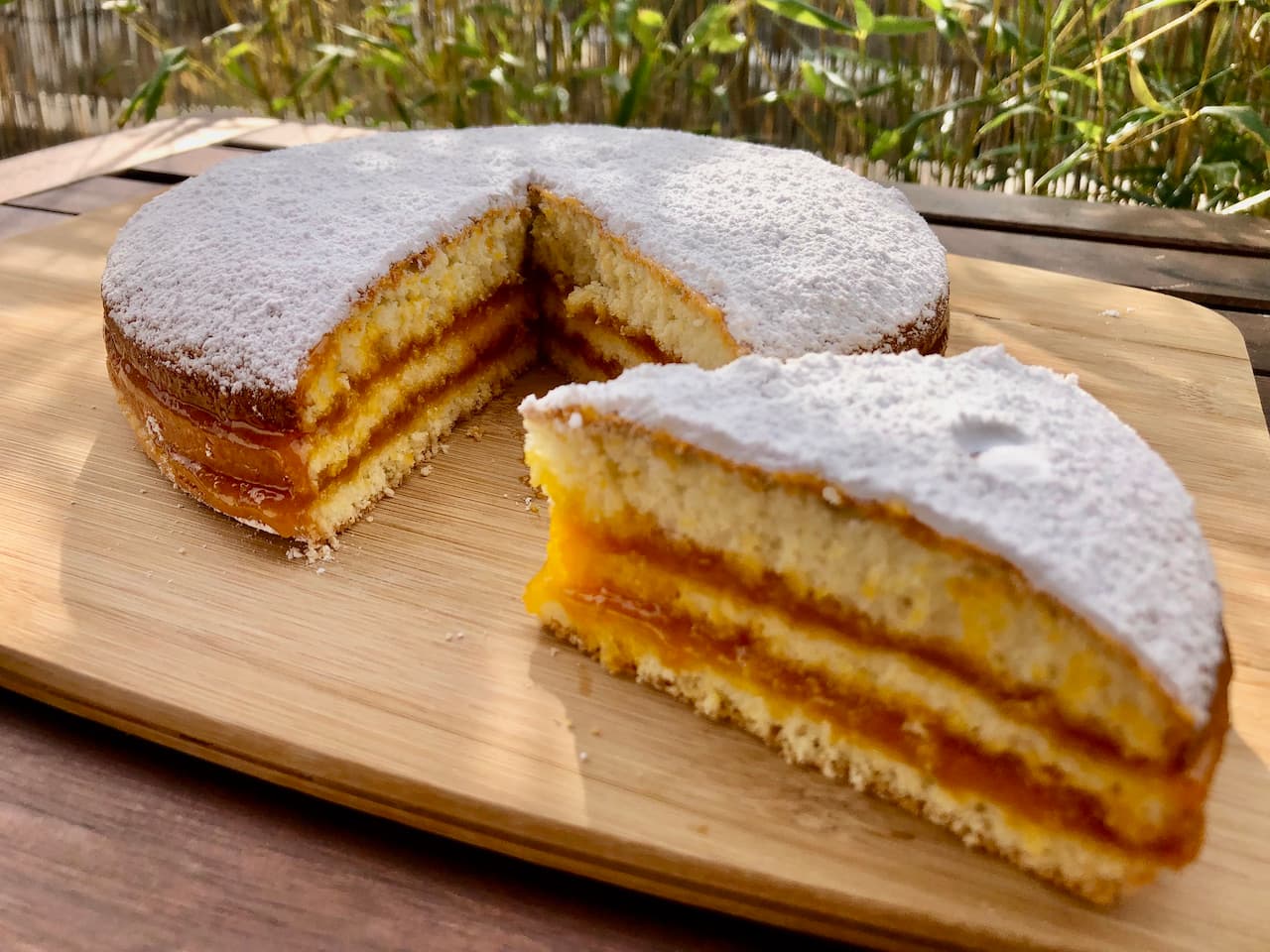 Génoise, marmelade fruit de la passion