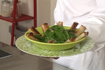 Aiguillettes de canard croustillantes, salade d'épinard citron confit
