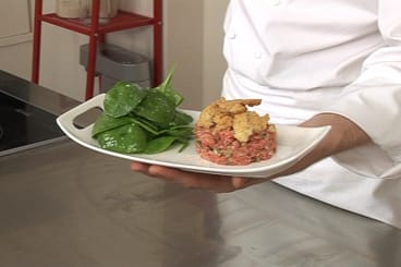 Tartare de boeuf à l'italienne et rosti de pomme de terre