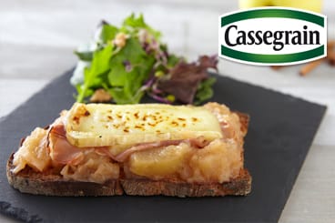 Croque campagne à la Compotée de Pommes Cassegrain et saint-nectaire