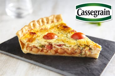 Quiche Haricots Coco Cassegrain, chorizo et tomates cerises