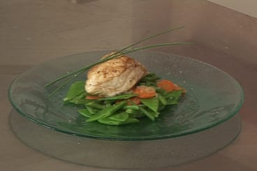 Lotte de petit bateau, légumes primeurs