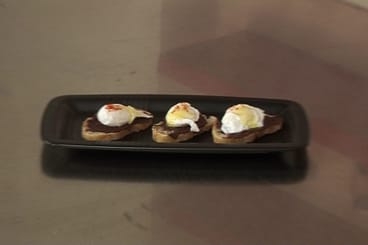 Oeuf de caille mollet à la tapenade