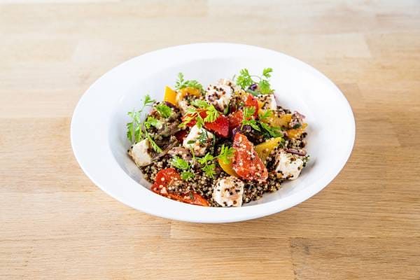 Taboulé aux légumes confits et dés de feta à la grecque