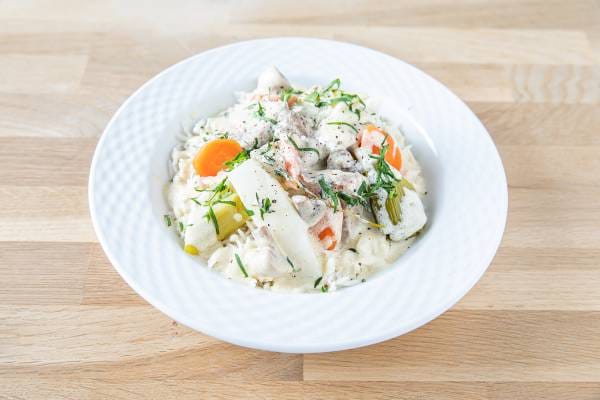 Blanquette de veau, riz pilaf 