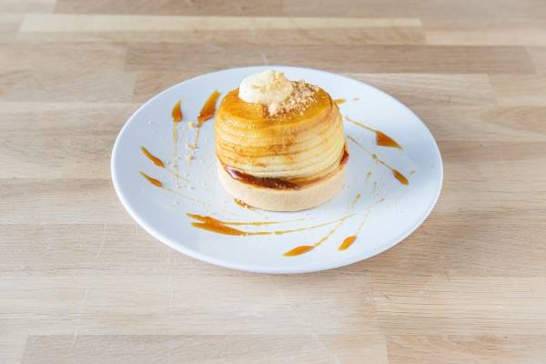 Tartelette pomme au four caramélisée, crème vanille 