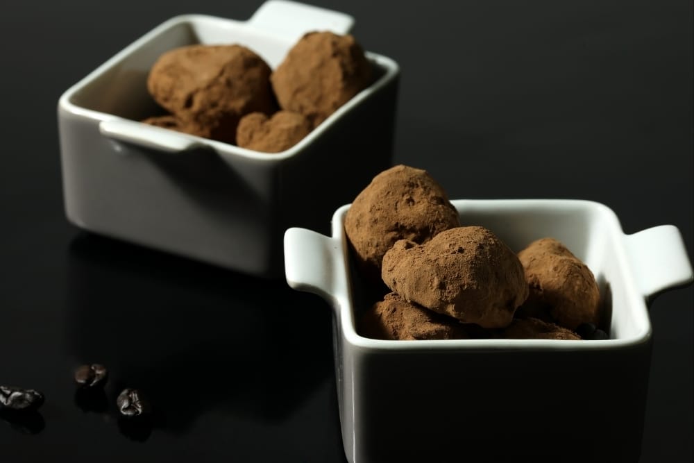 Truffes au chocolat noir et café