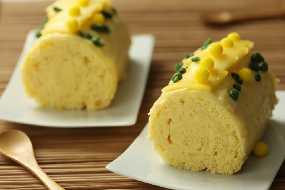 Bûche de Noël exotique à l'ananas et à la mangue