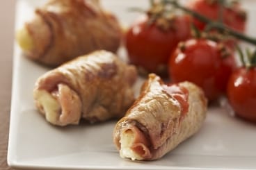 Saltimbocca de veau à la mozzarella, tomates cerise au miel