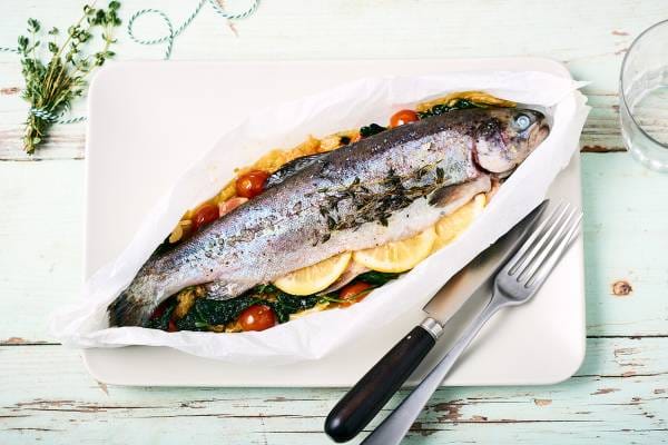 Truite portion en papillote
