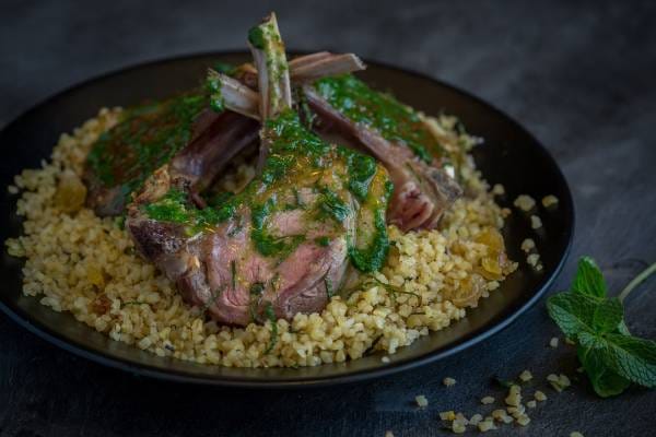 Côtes d'agneau boulghour à la coriandre