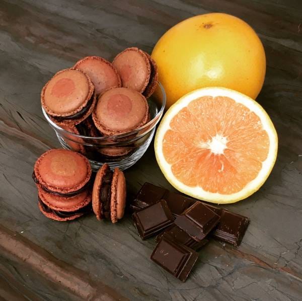 Macaron chocolat, marmelade de pamplemousses