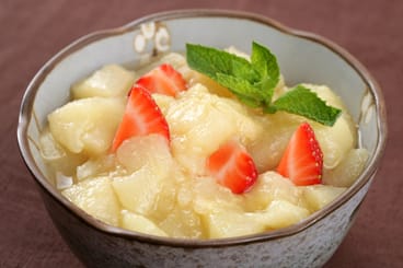 Compote de poires et fraises