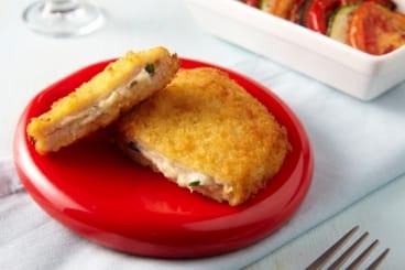 Escalope chèvre-courgette et tian de légumes du soleil