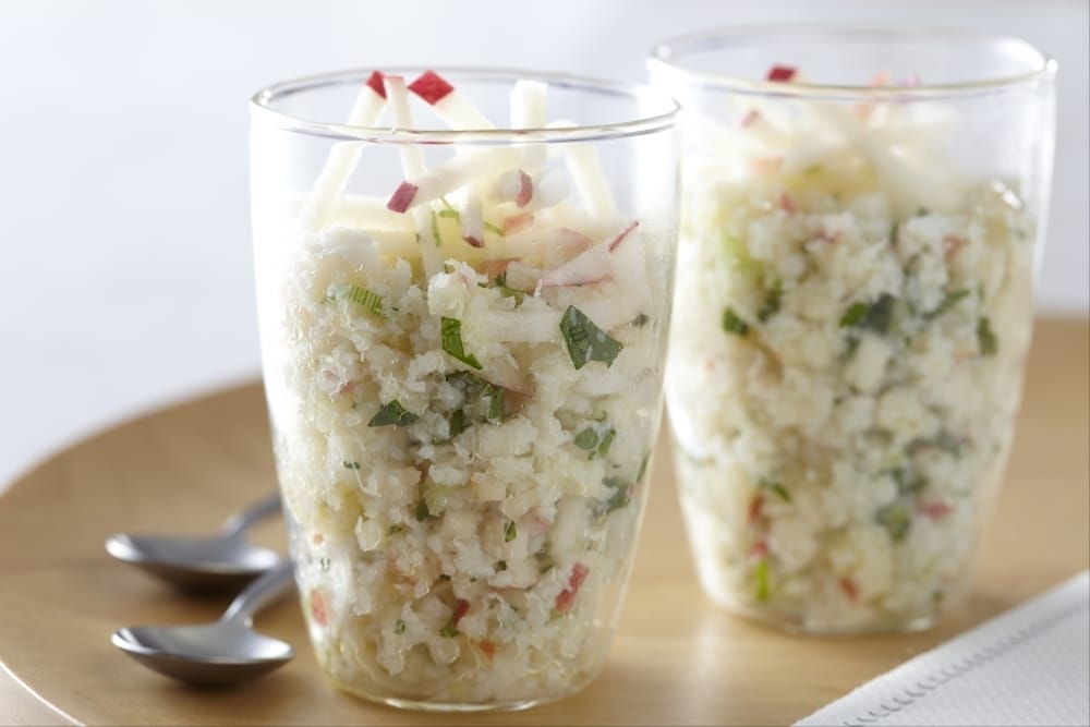 Verrine de chair de crabe et pommes