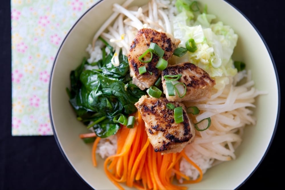Bibimbap de cabillaud