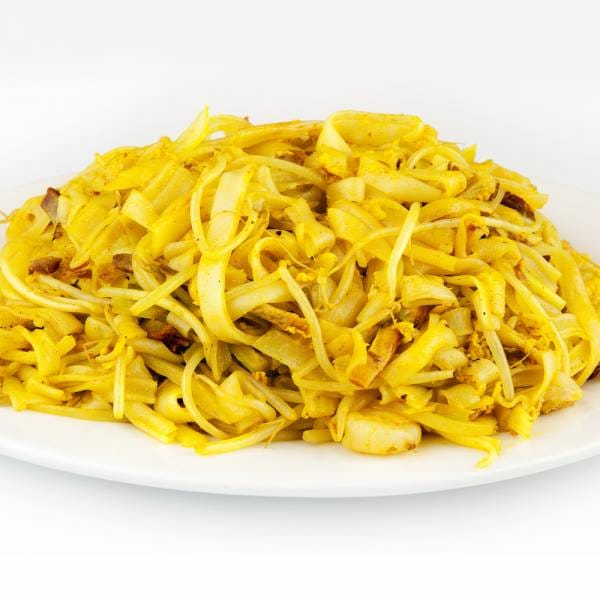Curry végétarien aux nouilles de riz et pâte de curry jaune