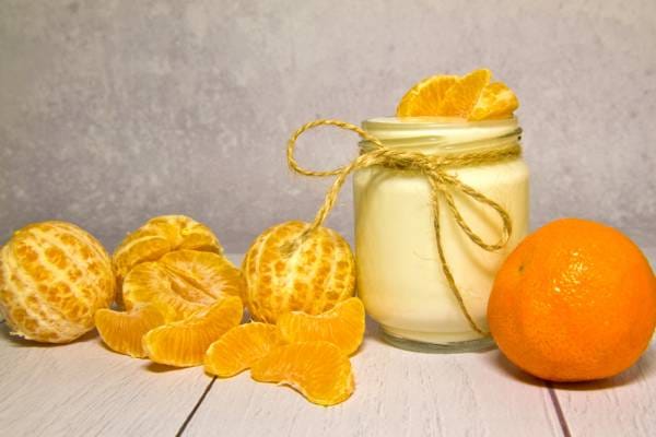 Crème clémentine, fruits de la passion et tuile à l'orange