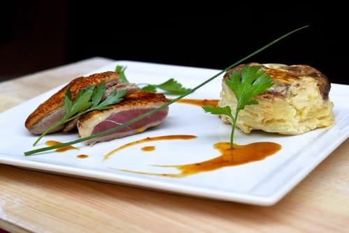 Cake au foie gras et magret fumé