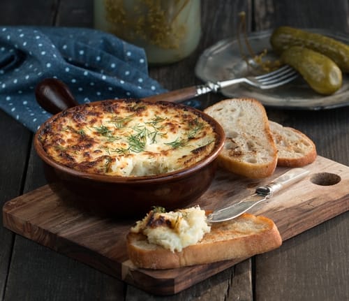 Brandade de colin à l'huile de noix, croquant de pomme et fenouil