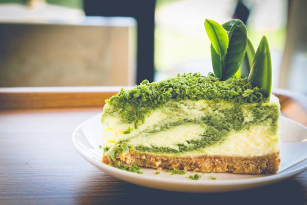 Cheesecake minute au thé vert matcha et huile d'olive Kalios