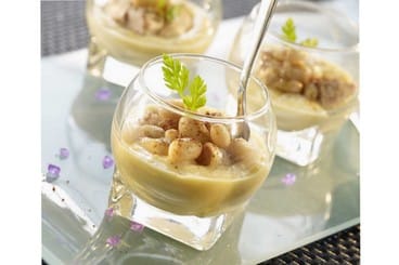 Crème de Haricots Blancs au foie gras et esprit de café