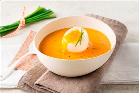 Œuf mollet, velouté de carottes