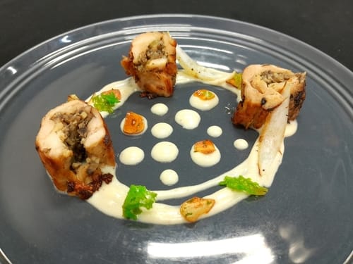 Ballotine de volaille aux morilles sous vide