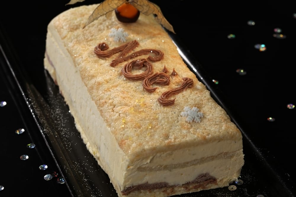 Bûche glacée au citron et chocolat au lait