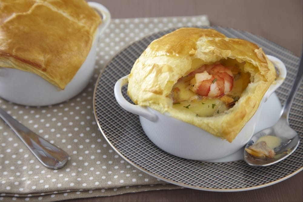 Cassolette lutée de coquillages aux pommes de terre