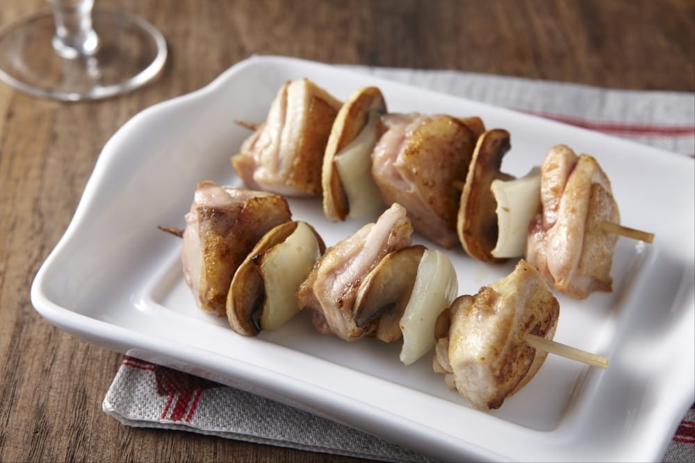 Brochette de pilons de poulet aux champignons
