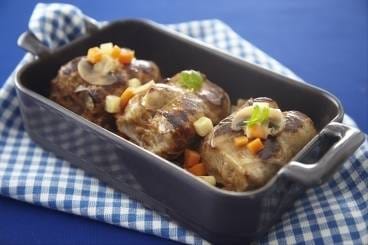 Paupiette de veau farcie et petits légumes mitonnés