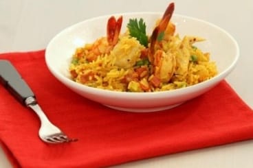 Riz safrané, façon paella