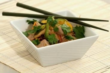 Wok de porc aux petits légumes version aigre-douce