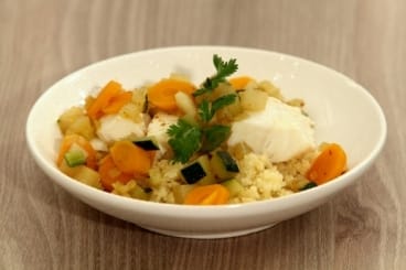 Pavé de cabillaud en vapeur de couscous