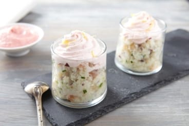 Verrine de crabe aux agrumes, chantilly au Tarama